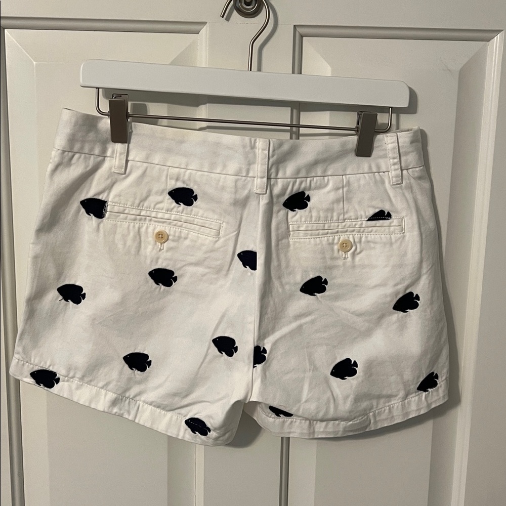 J. Crew Chino Shorts, size 6, Embroidered Fish - Picture 4 of 4